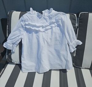 Zara Kids White Ruffled Blouse